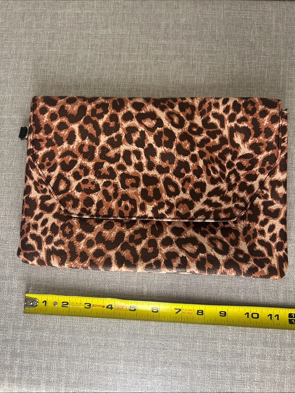 Leopard Print Foldover Clutch in Brown